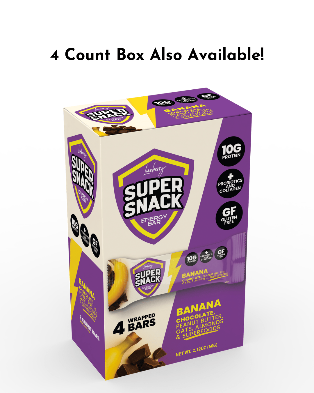 Classic Banana Super Snack Bar - 15 ct Box - Super Snacks by Lueberry