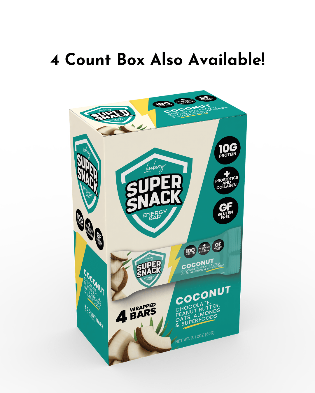 Classic Coconut Super Snack Bar - 15 ct Box - Super Snacks by Lueberry