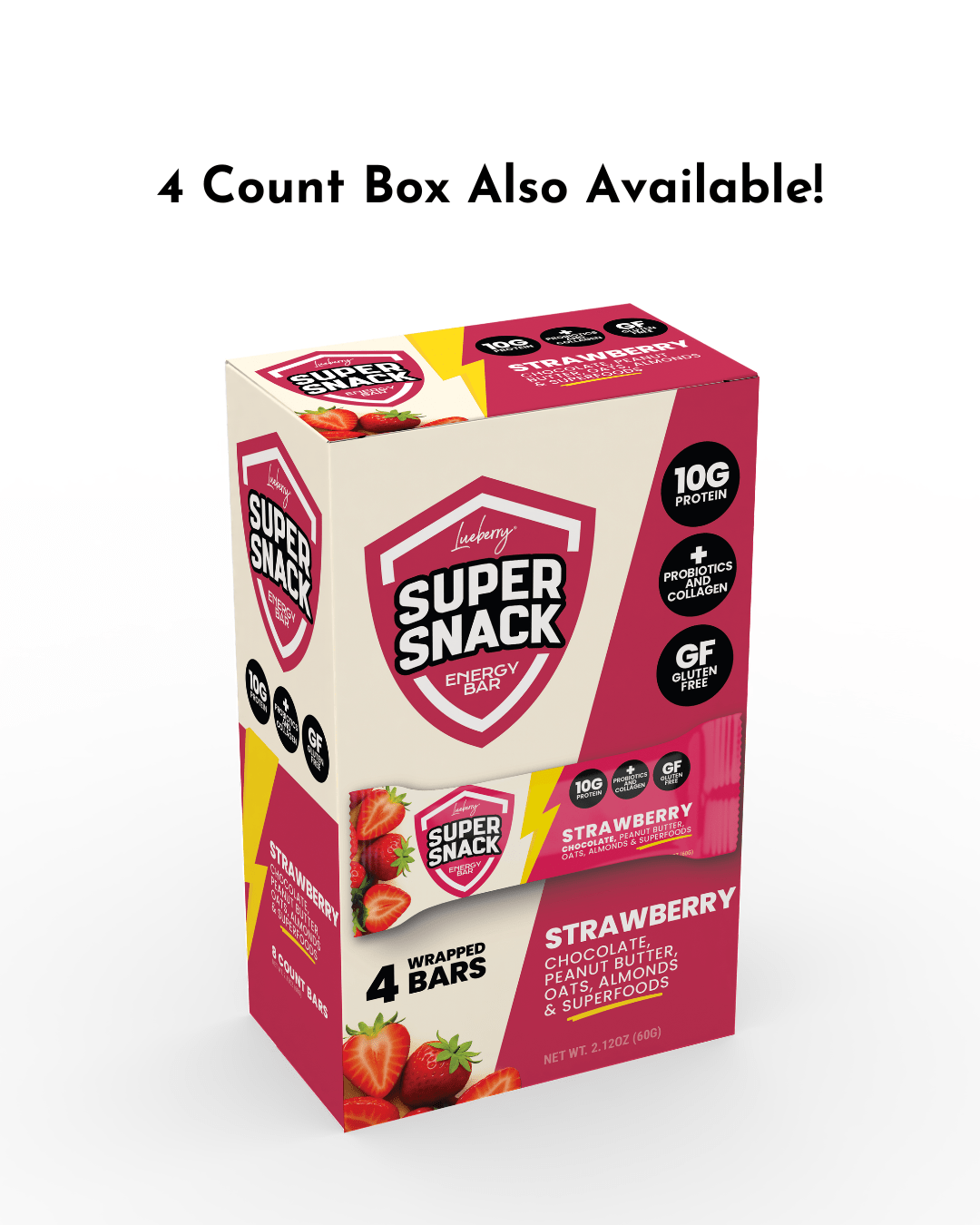 Classic Strawberry Super Snack Bar - 15 ct Box - Super Snacks by Lueberry
