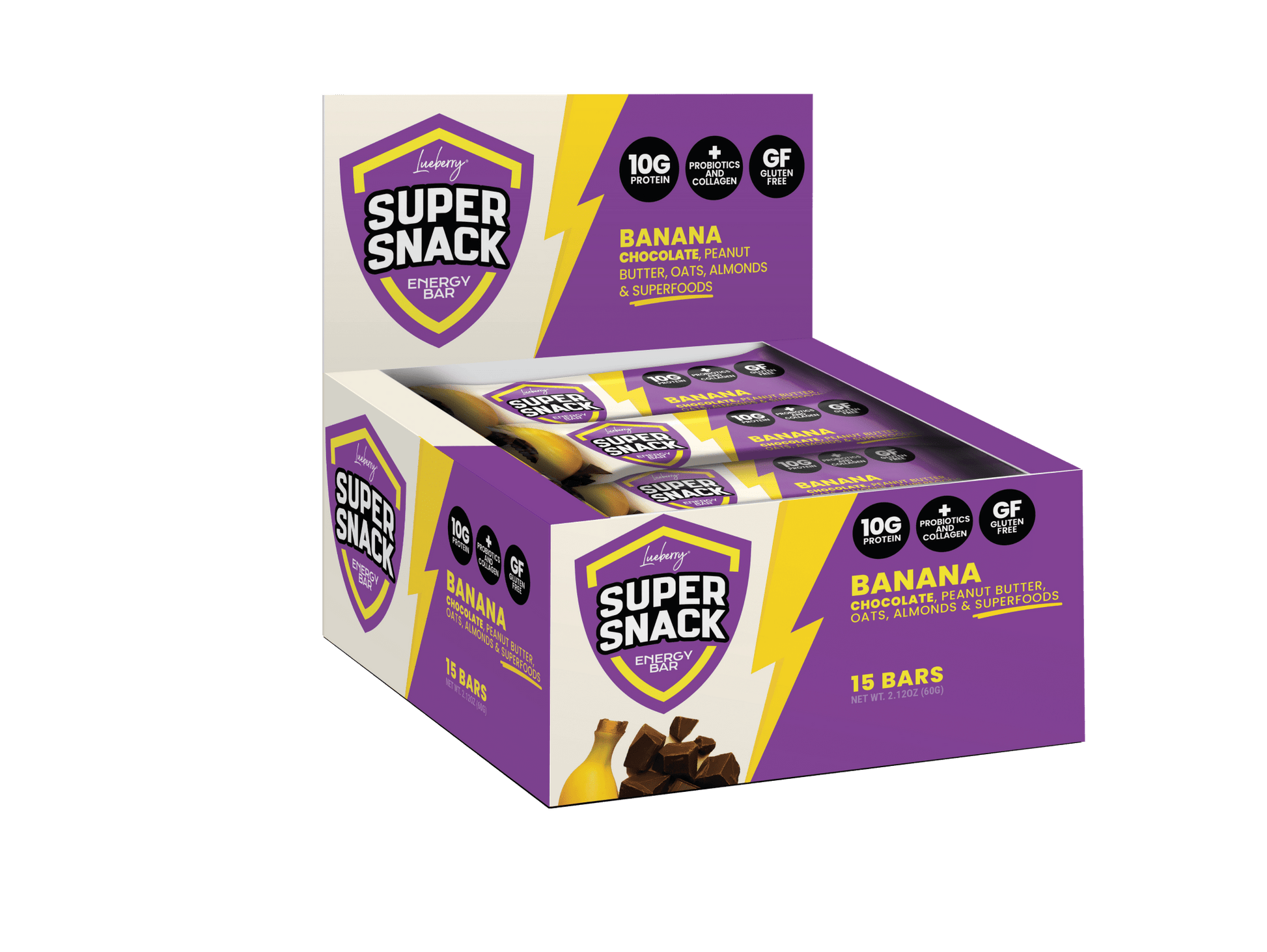 Classic Banana Super Snack Bar - 15 ct Box - Super Snacks by Lueberry