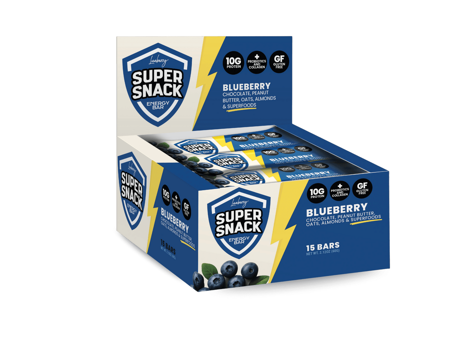 Classic Blueberry Super Snack Bar - 15 ct Box - Super Snacks by Lueberry