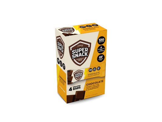 Classic Chocolate - 4ct Flavor Pack - Super Snacks by Lueberry - protein bars with collagen