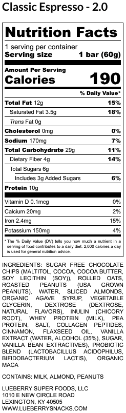 Classic Espresso - 4ct Flavor Pack - Super Snacks by Lueberry