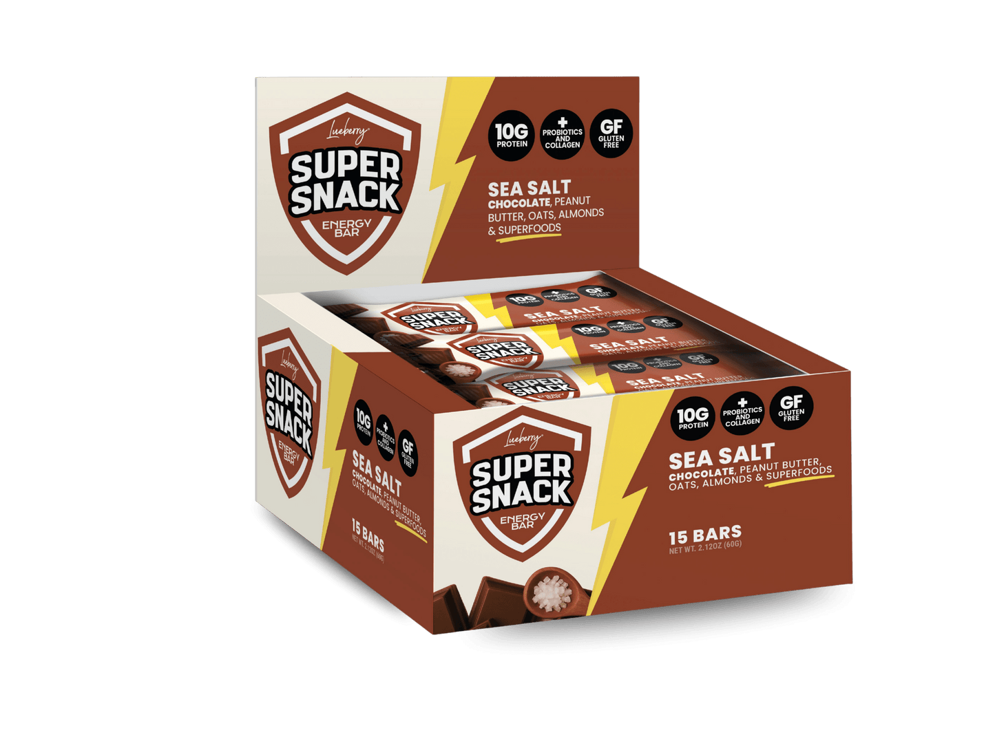 Classic Sea Salt Super Snack Bar - 15 ct Box - Super Snacks by Lueberry